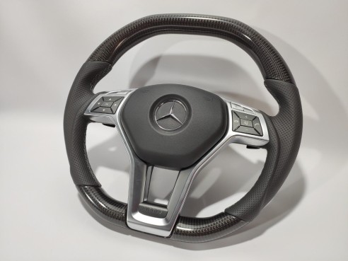 Mercedes-Benz W204 W212 C E AMG W218 W207 W172 SLK SL Steering Wheel Carbon Leather