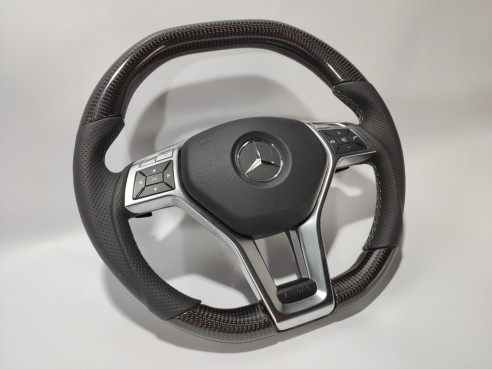 Mercedes-Benz W204 W212 C E AMG W218 W207 W172 SLK SL Steering Wheel Carbon Leather