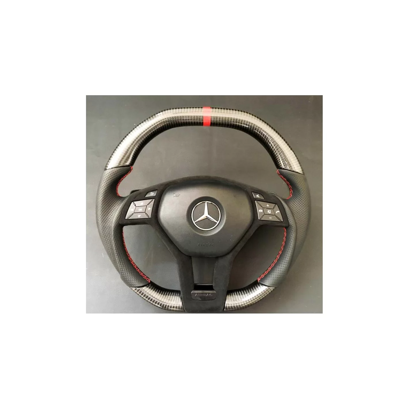 Mercedes-Benz W204 W212 C E AMG W218 W207 W172 SLK SL Steering Wheel Carbon Leather