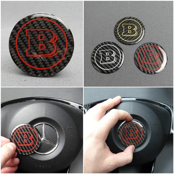  - Emblems - Mercedes-Benz Steering Wheel Carbon Cap Badge - 1 - Mercedes-Benz Steering Wheel Carbon Cap Badge