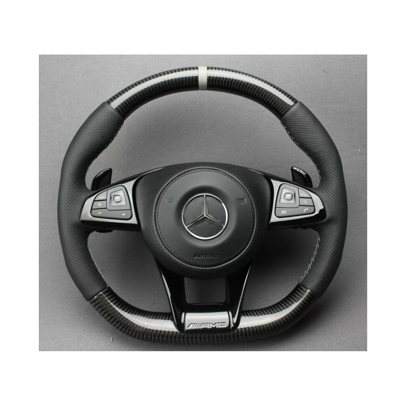 Mercedes-Benz W176 C117 W205 W213 X156 W166 W222 S AMG Steering Wheel Carbon Leather