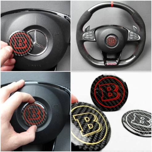  - Emblems - Mercedes-Benz Steering Wheel Carbon Cap Badge - 37 - Mercedes-Benz Steering Wheel Carbon Cap Badge