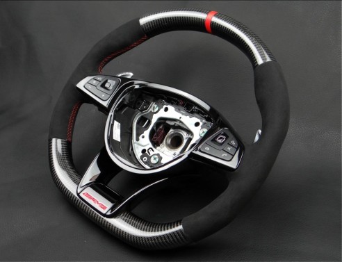 Mercedes-Benz W176 C117 W205 W213 X156 W166 W222 S AMG Steering Wheel Carbon Alcantara