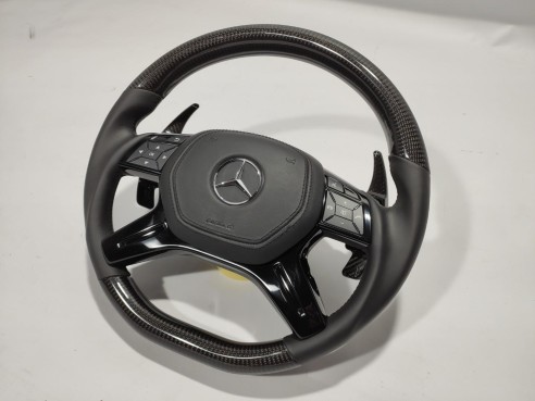 Mercedes-Benz ML W166 GL GLS GLE W292 G W463 W212 E Steering Wheel Carbon Leather