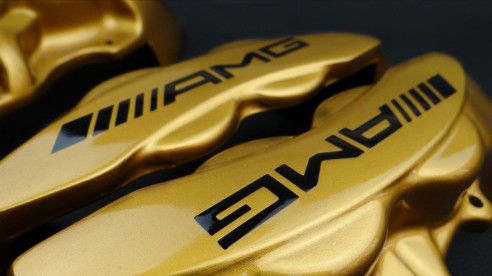 Mercedes AMG caliper covers carbon yellow