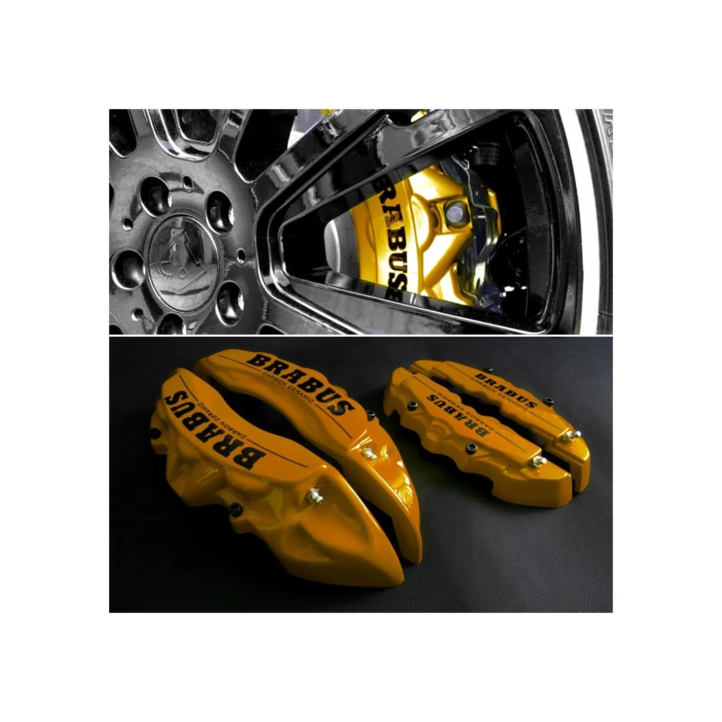 Mercedes Brabus caliper covers ceramic golden