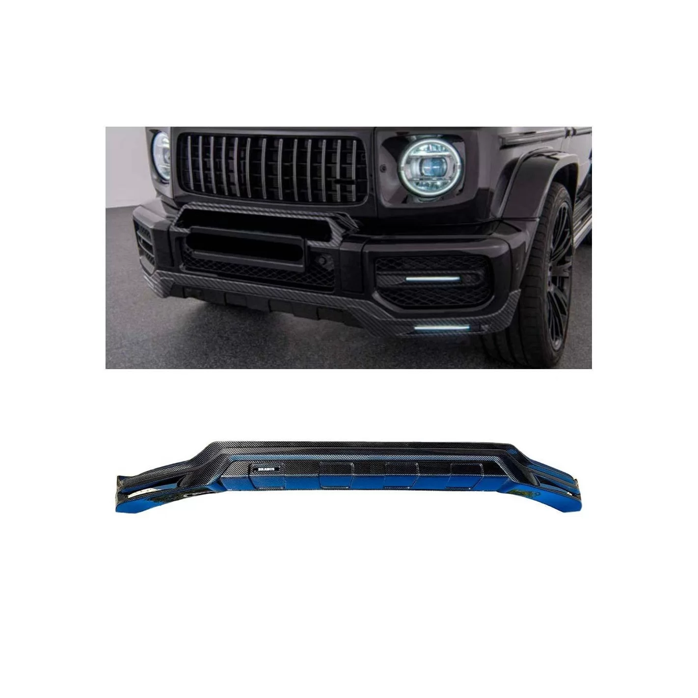 Carbon fiber BRABUS front lip spoiler with LED for G63 AMG Bumper Mercedes-Benz W463a G-Class