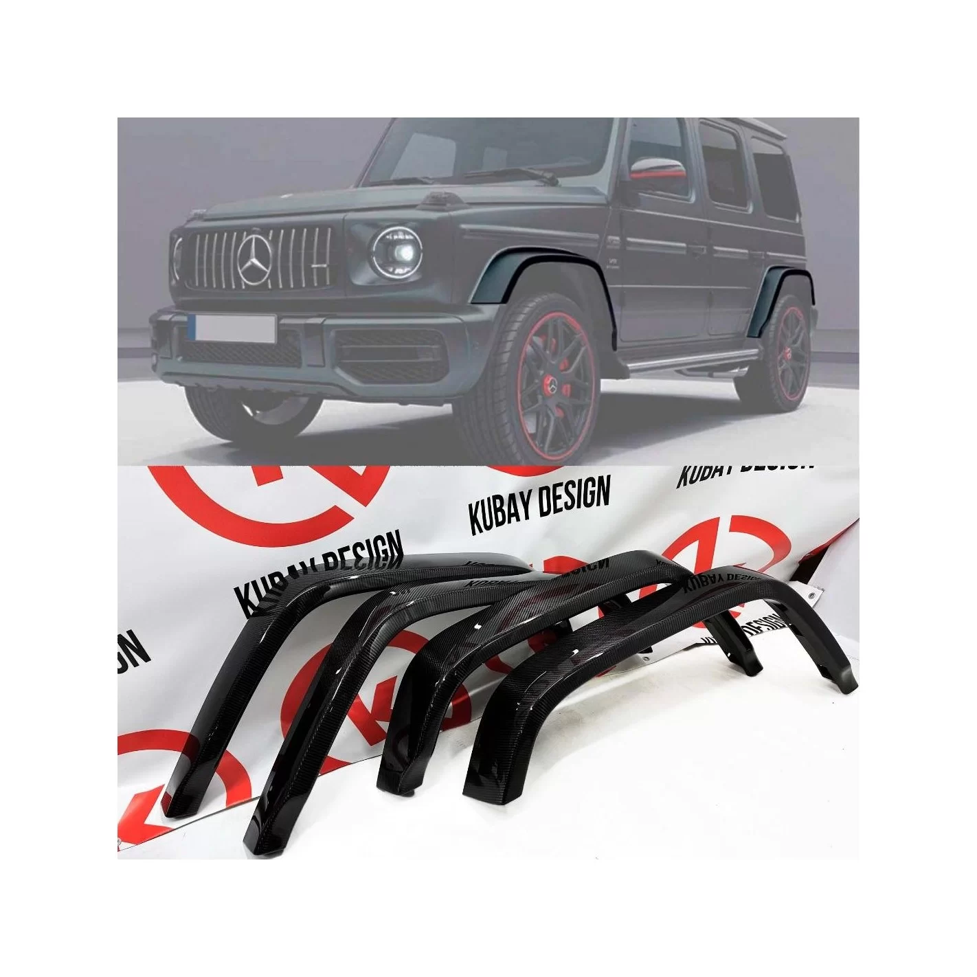 Carbon fiber fender flares 12cm for Mercedes-Benz W463a W464