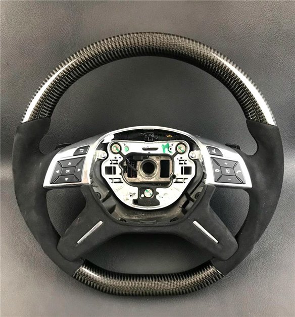 Mercedes-Benz ML W166 GL GLS GLE G W463 W212 E Steering Wheel Carbon Alcantara