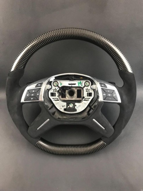 Mercedes-Benz ML W166 GL GLS GLE G W463 W212 E Steering Wheel Carbon Alcantara