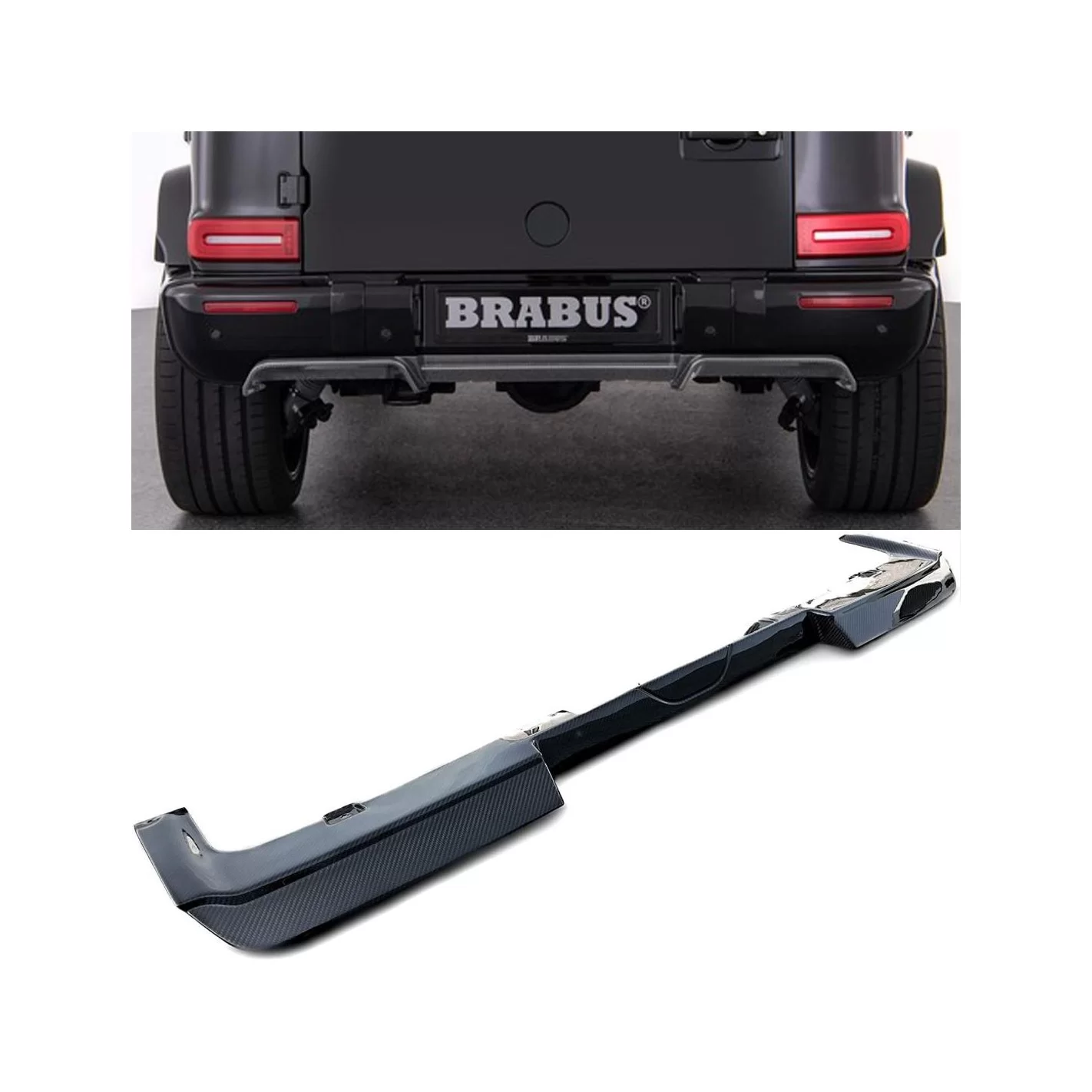  - G Class W463A - Carbon fiber rear AMG bumper diffuser for Mercedes-benz w463a g-wagon g-class - 1 - Carbon fiber rear AMG bum