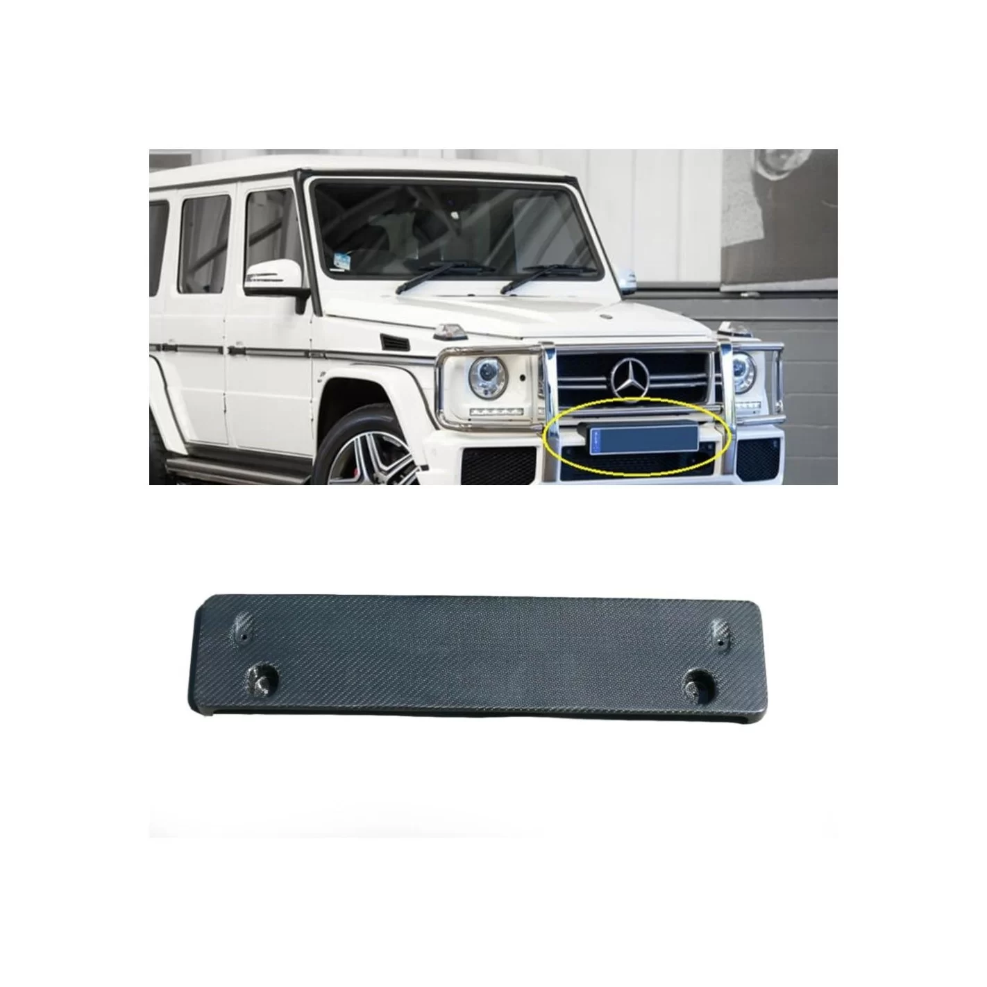 Carbon fiber number plate frame for Mercedes-Benz G-Wagon W463