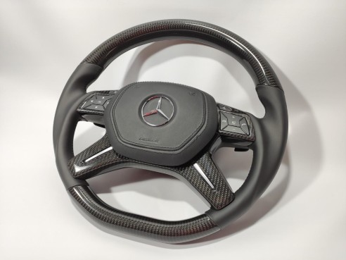 Mercedes-Benz ML W166 GL GLS GLE W292 G W463 W212 E Steering Wheel Carbon Leather