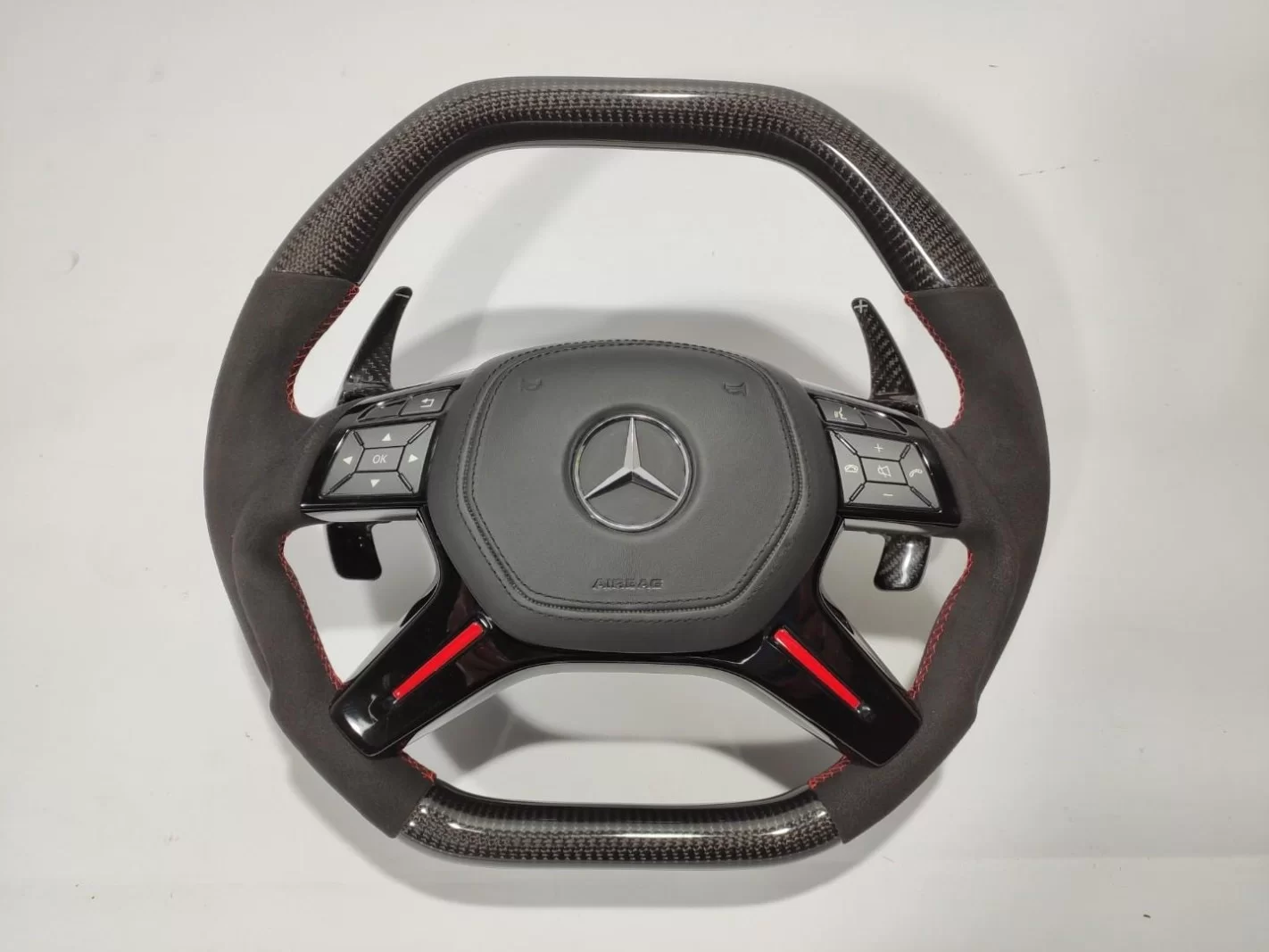 Mercedes-Benz ML W166 GL GLS GLE W292 G W463 W212 E Steering Wheel Carbon Alcantara