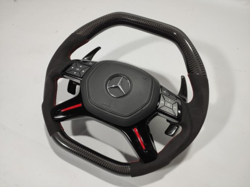 Mercedes-Benz ML W166 GL GLS GLE W292 G W463 W212 E Steering Wheel Carbon Alcantara