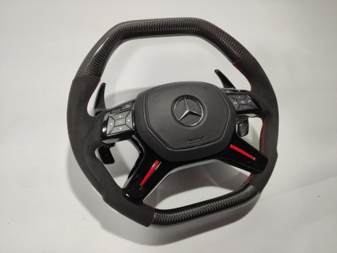 Mercedes-Benz ML W166 GL GLS GLE W292 G W463 W212 E Steering Wheel Carbon Alcantara