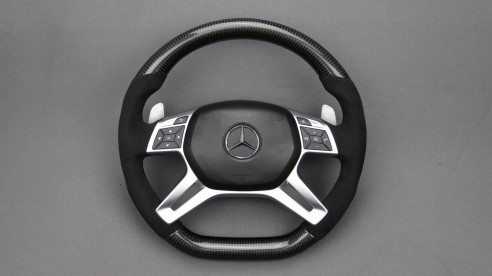 Mercedes-Benz ML W166 GL GLS GLE G W463 W212 E Steering Wheel Carbon Alcantara