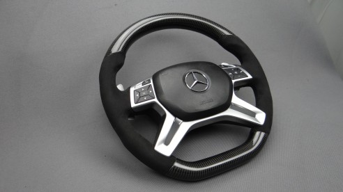 Mercedes-Benz ML W166 GL GLS GLE G W463 W212 E Steering Wheel Carbon Alcantara