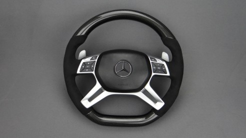 Mercedes-Benz ML W166 GL GLS GLE G W463 W212 E Steering Wheel Carbon Alcantara