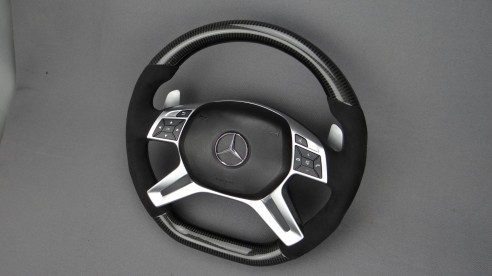 Mercedes-Benz ML W166 GL GLS GLE G W463 W212 E Steering Wheel Carbon Alcantara