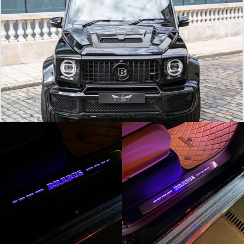 Stainless steel LED Illuminated Brabus door sills for Mercedes-Benz G W463A W464