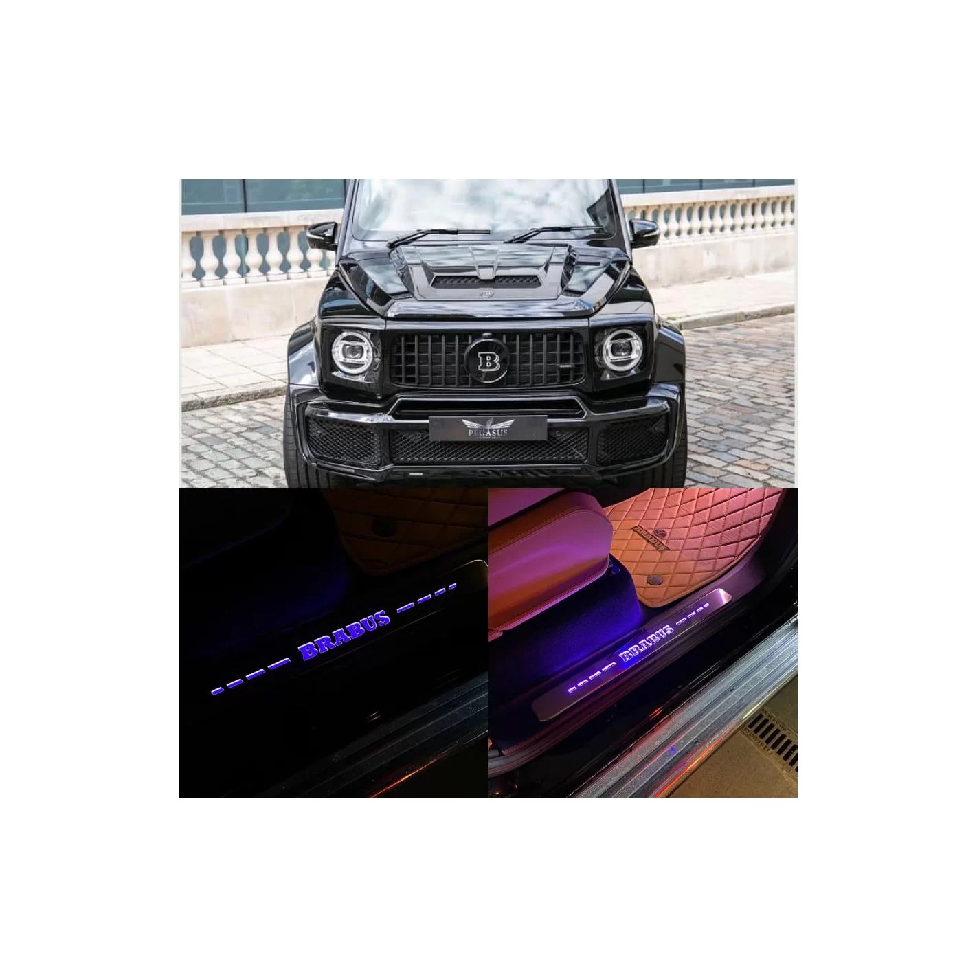 Stainless steel LED Illuminated Brabus door sills for Mercedes-Benz G W463A W464