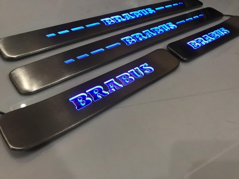 Stainless steel LED Illuminated Brabus door sills for Mercedes-Benz G W463A W464