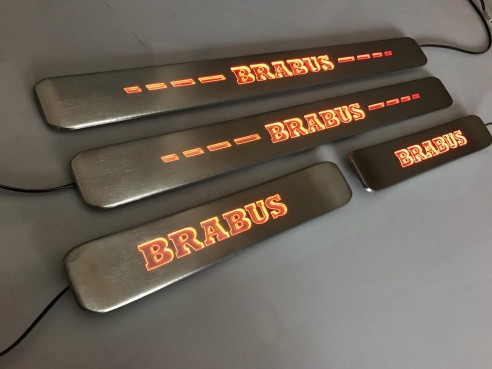 Stainless steel LED Illuminated Brabus door sills for Mercedes-Benz G W463A W464