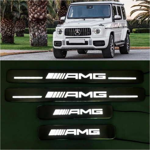 Stainless steel LED Illuminated Brabus door sills for Mercedes-Benz G W463A W464