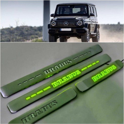 Stainless steel LED Illuminated Brabus door sills for Mercedes-Benz G W463A W464