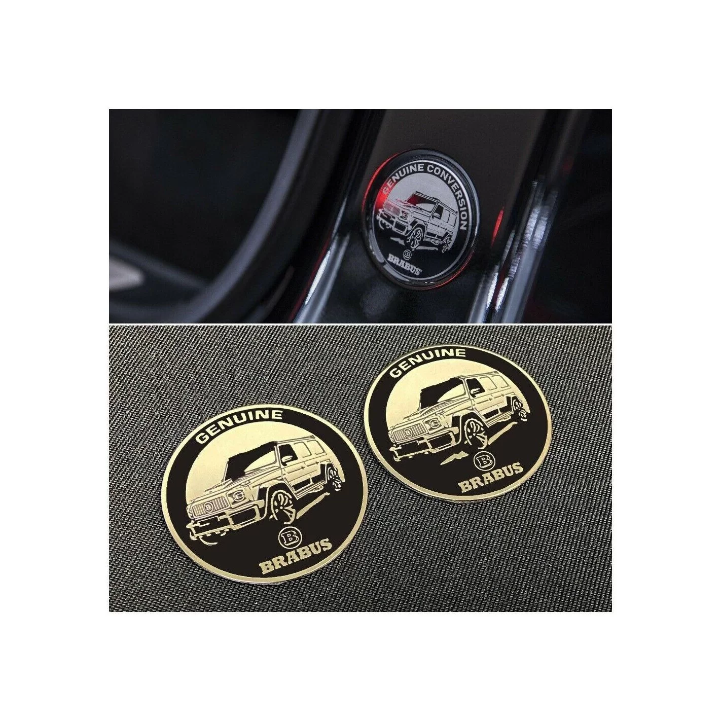 Metallic Brabus genuine logo for interior pillars Mercedes-Benz W463A W464 G-Class