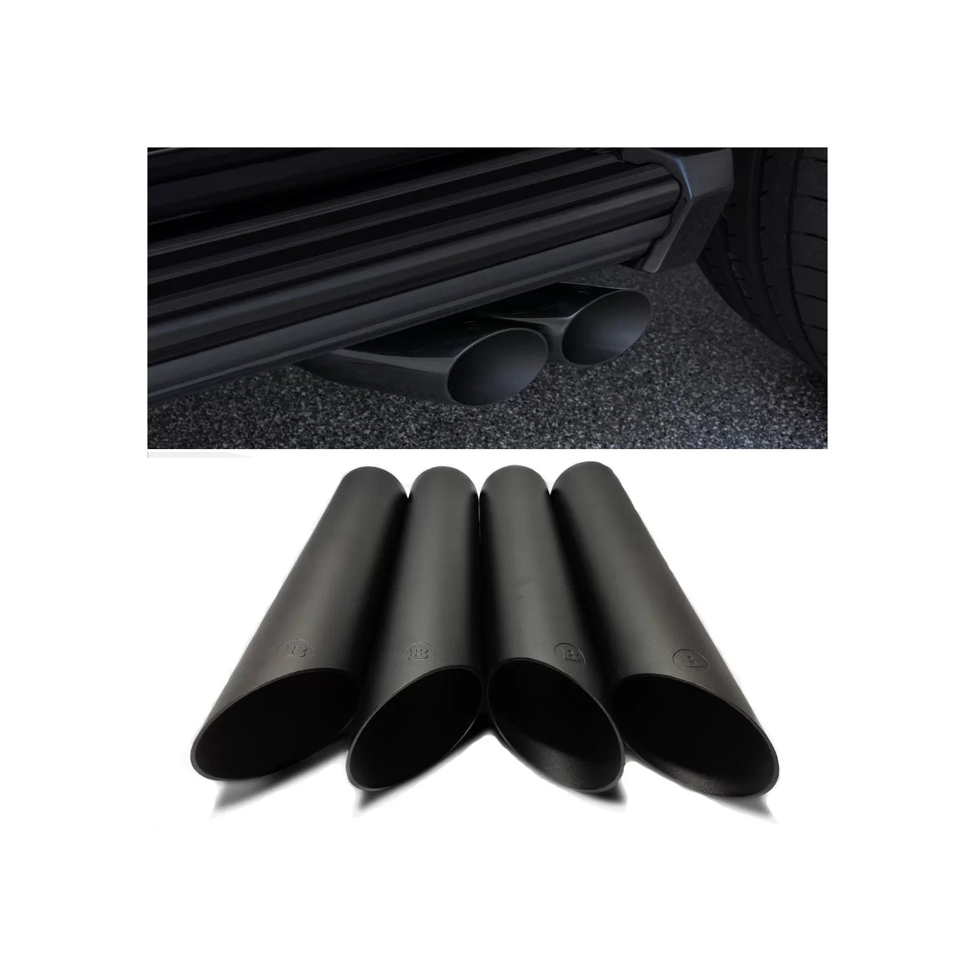 Brabus exhaust pipes stainless steel tips BLACK for Mercedes-Benz W463 G-Class