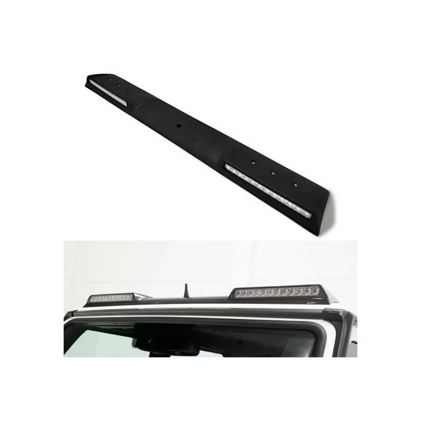 Fiberglass front Brabus roof spoiler with LEDs for Mercedes-Benz W463 G-Class