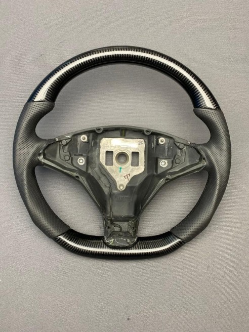 Tesla Steering Wheel Carbon Leather