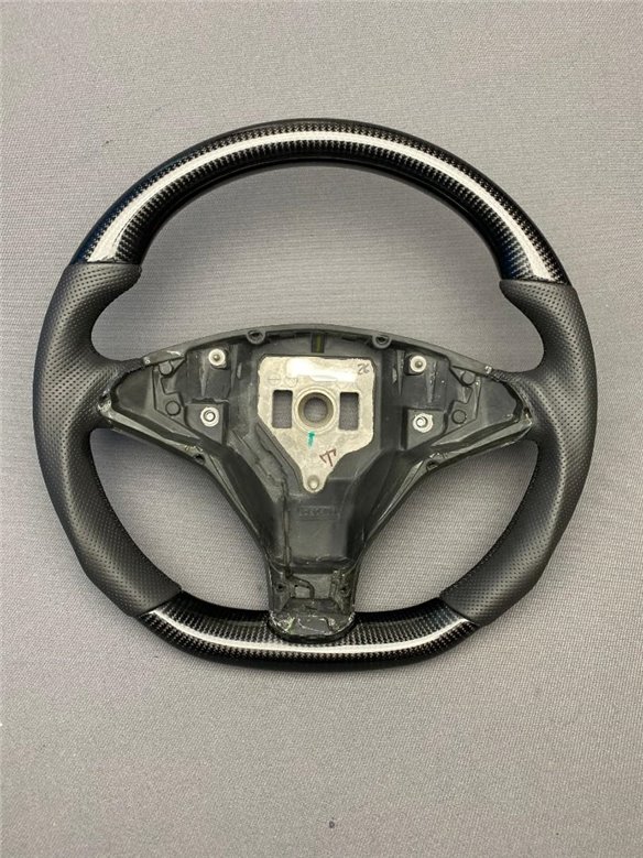 Tesla Steering Wheel Carbon Leather