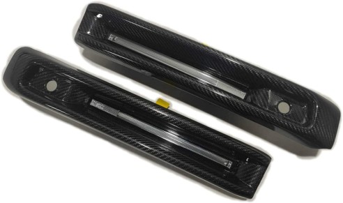 Carbon fiber front AMG bumper fog light covers with LED for Mercedes-Benz G-Class W463A