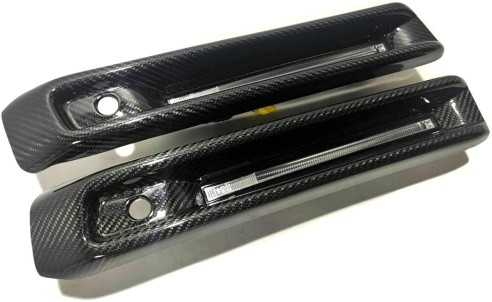 Carbon fiber front AMG bumper fog light covers with LED for Mercedes-Benz G-Class W463A