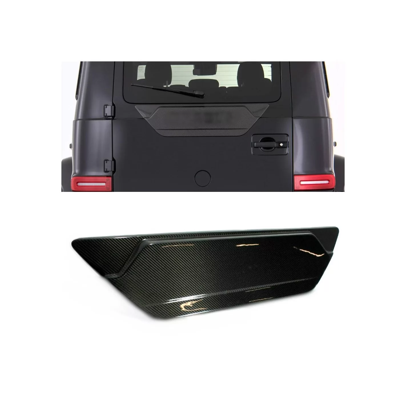 Carbon fiber rear door attachment for Mercedes-Benz W463A G-Class