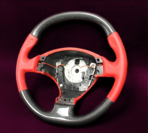 Ferrari F430 Steering Wheel Carbon Red Leather