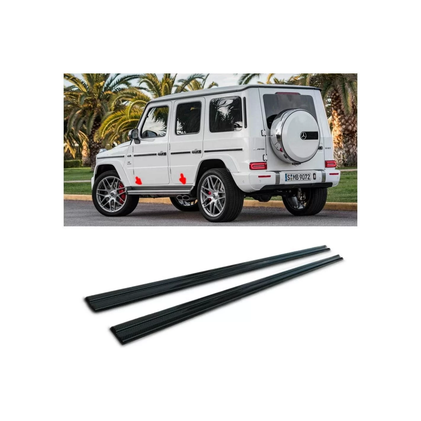 Carbon fiber lower entrance mouldings trim for Mercedes-Benz W463a W464 G-Class