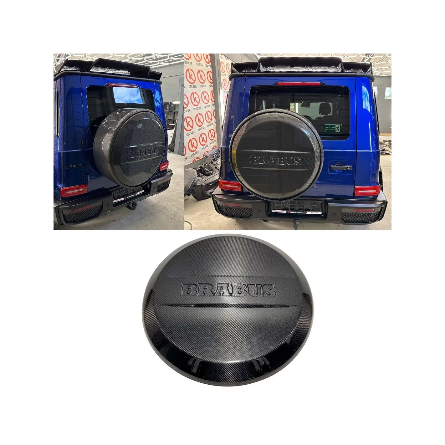 Carbon fiber Brabus rear spare wheel cover for Mercedes-Benz G-Wagon W463A W464