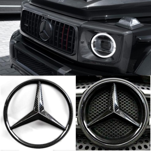 Carbon fiber front grille star badge emblems for Mercedes-Benz W463a W464 G-Class G-Wagon