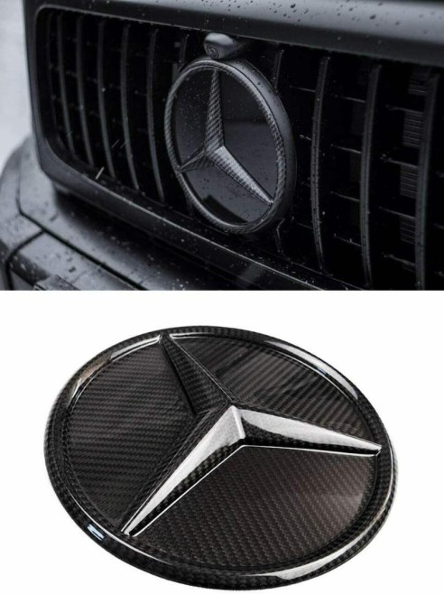 Carbon fiber front grille star solid badge logo emblem for Mercedes-Benz W463a W464 G-Class G-Wagon