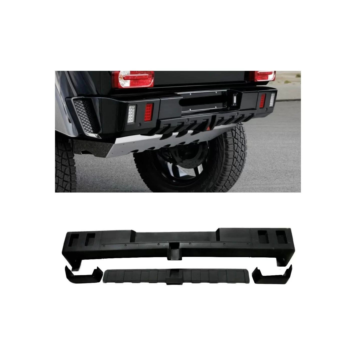 Fiberglass rear Brabus bumper with diffuser for Mercedes-Benz W463 G-wagon