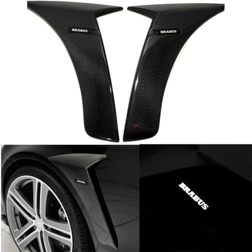 Mercedes W222 2013-2020 S Class Carbon Fiber Fender Covers Flaps Fangs Compatible with Brabus Style Rocket…