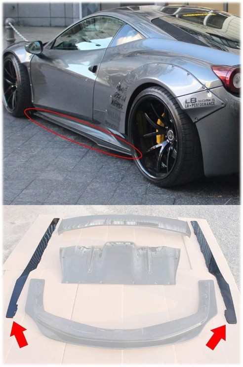 Ferrari 458 Italia Liberty Walk carbon side skirts