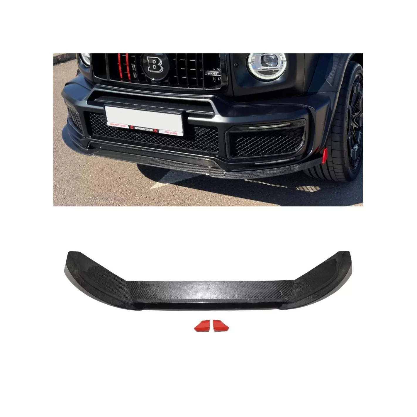 Carbon fiber front lip spoiler BRABUS G900 Rocket Edition for Mercedes-Benz W463a W464