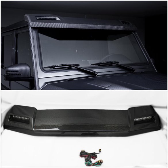 Carbon fiber front roof spoiler with LEDs for Mercedes-Benz W463 G-Wagon 4x4 6x6