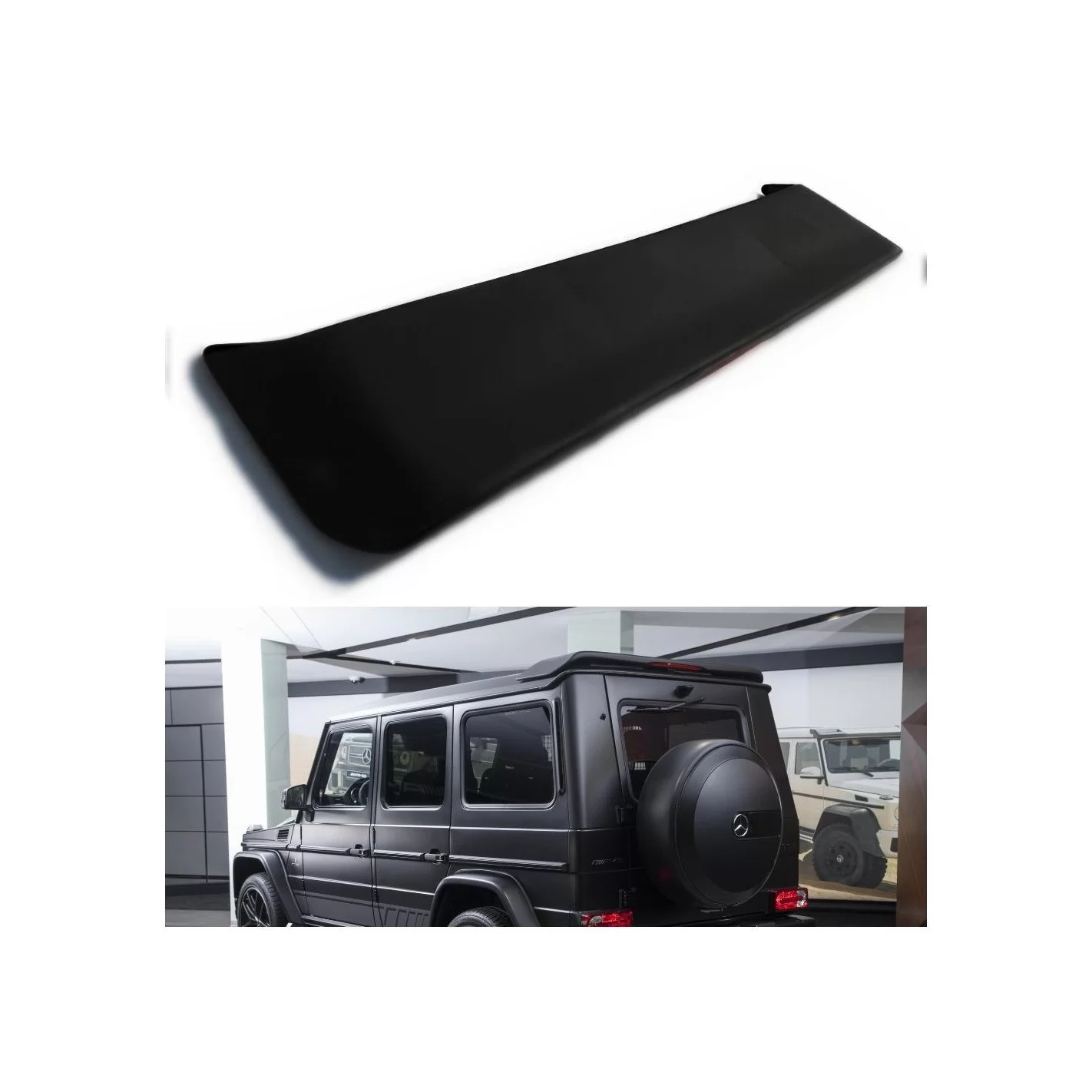 Mercedes-Benz W463 G-Wagon Fiberglass Rear Roof Spoiler with Stop Signal