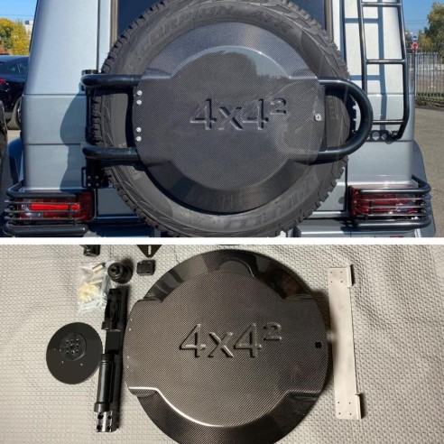 Carbon fiber rear spare wheel cover for Mercedes-Benz W463 G-Wagon 4x4 Squared